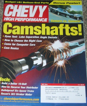 CHEVY HIGH PERFORMANCE 2004 MAY - Z/28s DO BATTLE